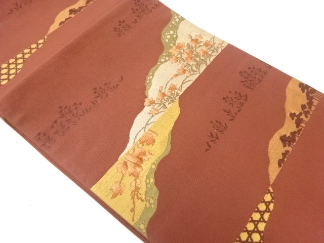 JAPANESE FUKURO OBI / WOVEN BALLOON FLOWER